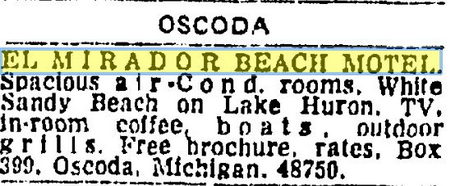 Huron House Bed and Breakfast (El Mirador Beach Motel) - May 1970 (newer photo)